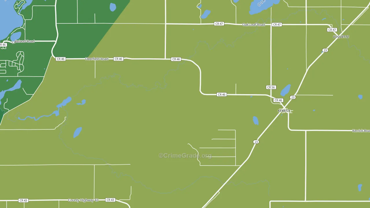 Kerrick, MN Map of Drug-Related Crime Rates