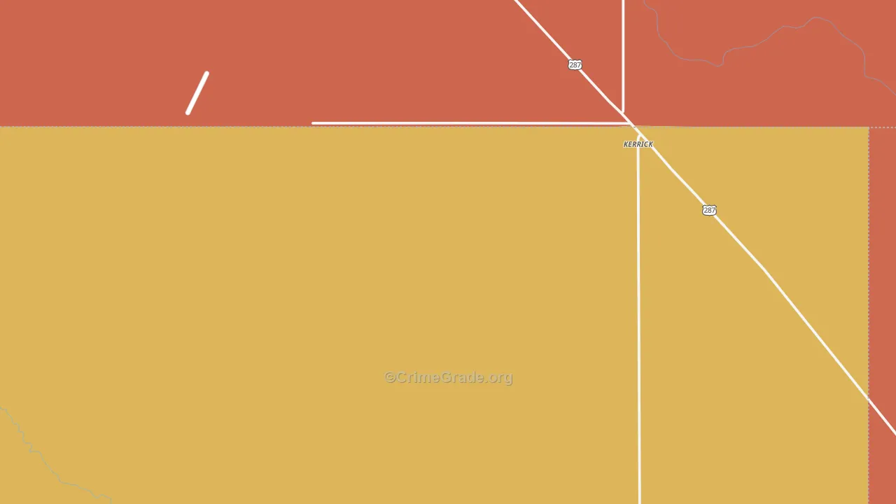 Kerrick, TX Map of Drug-Related Crime Rates