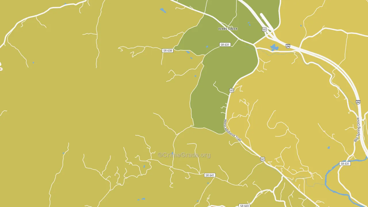 Kerrs Creek, VA Map of Drug-Related Crime Rates