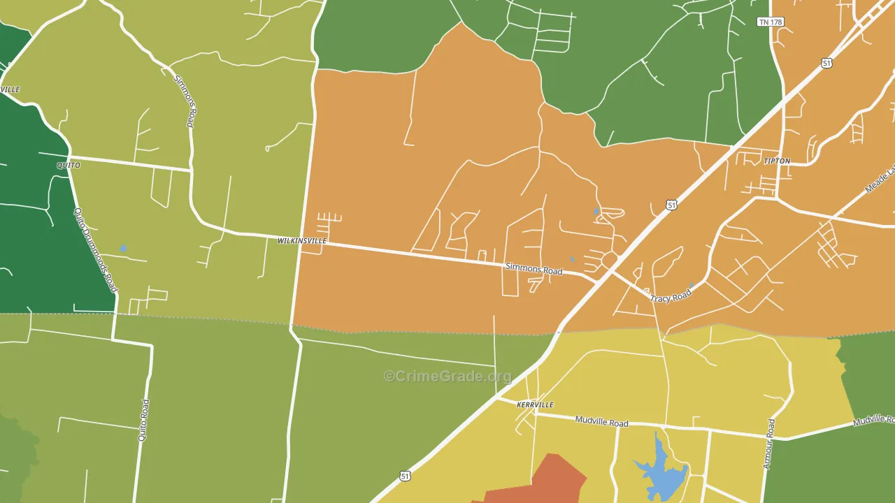 Kerrville, TN Map of Drug-Related Crime Rates
