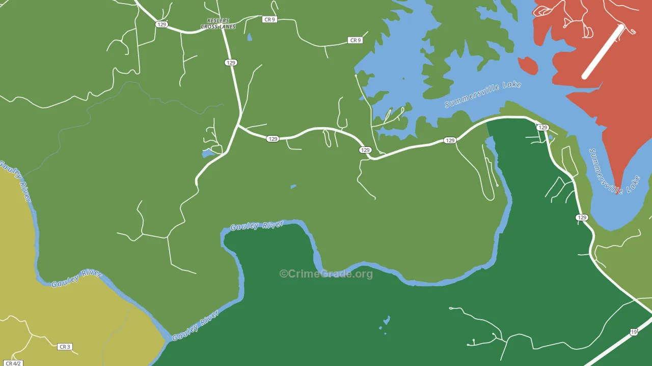 Keslers Cross Lanes, WV Map of Drug-Related Crime Rates