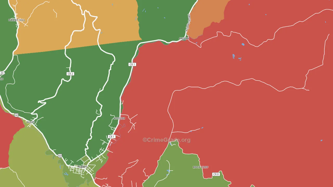 Kessler, WV Map of Drug-Related Crime Rates