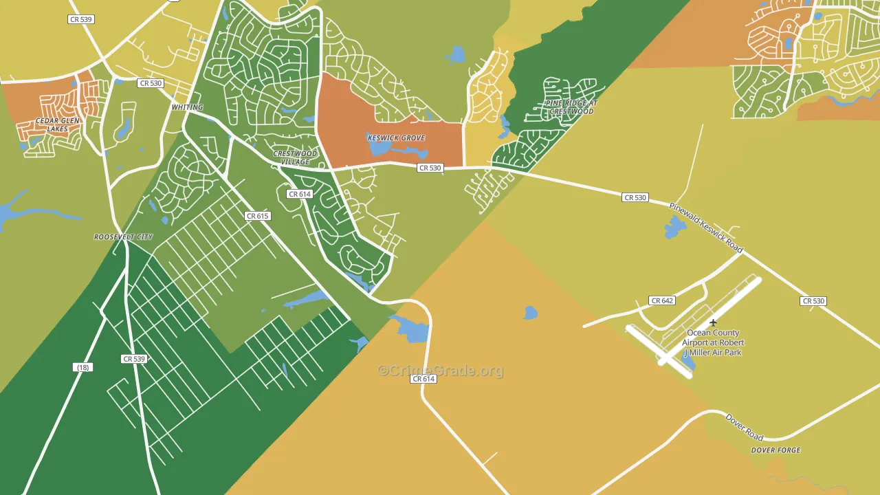 Keswick Grove, NJ Map of Drug-Related Crime Rates