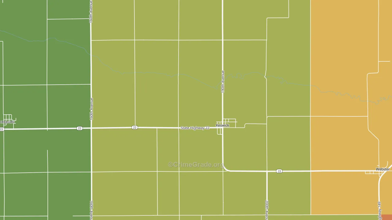 Keswick, IA Map of Drug-Related Crime Rates