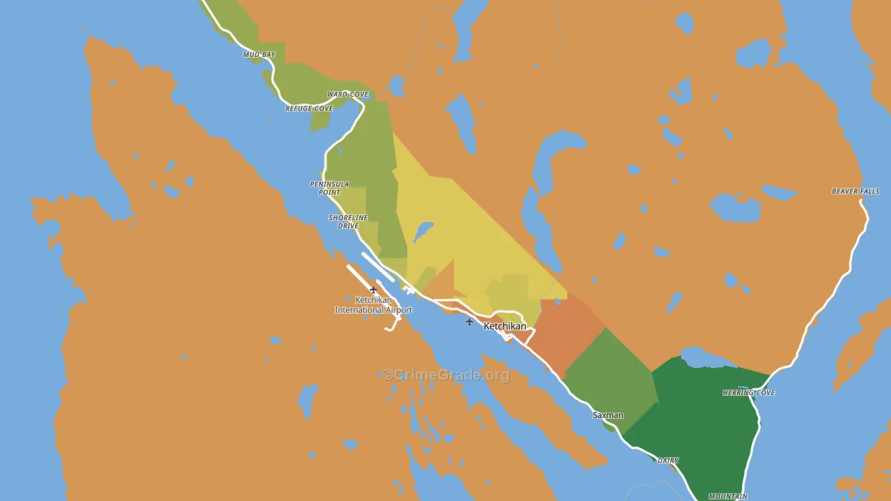 Ketchikan, AK Map of Drug-Related Crime Rates