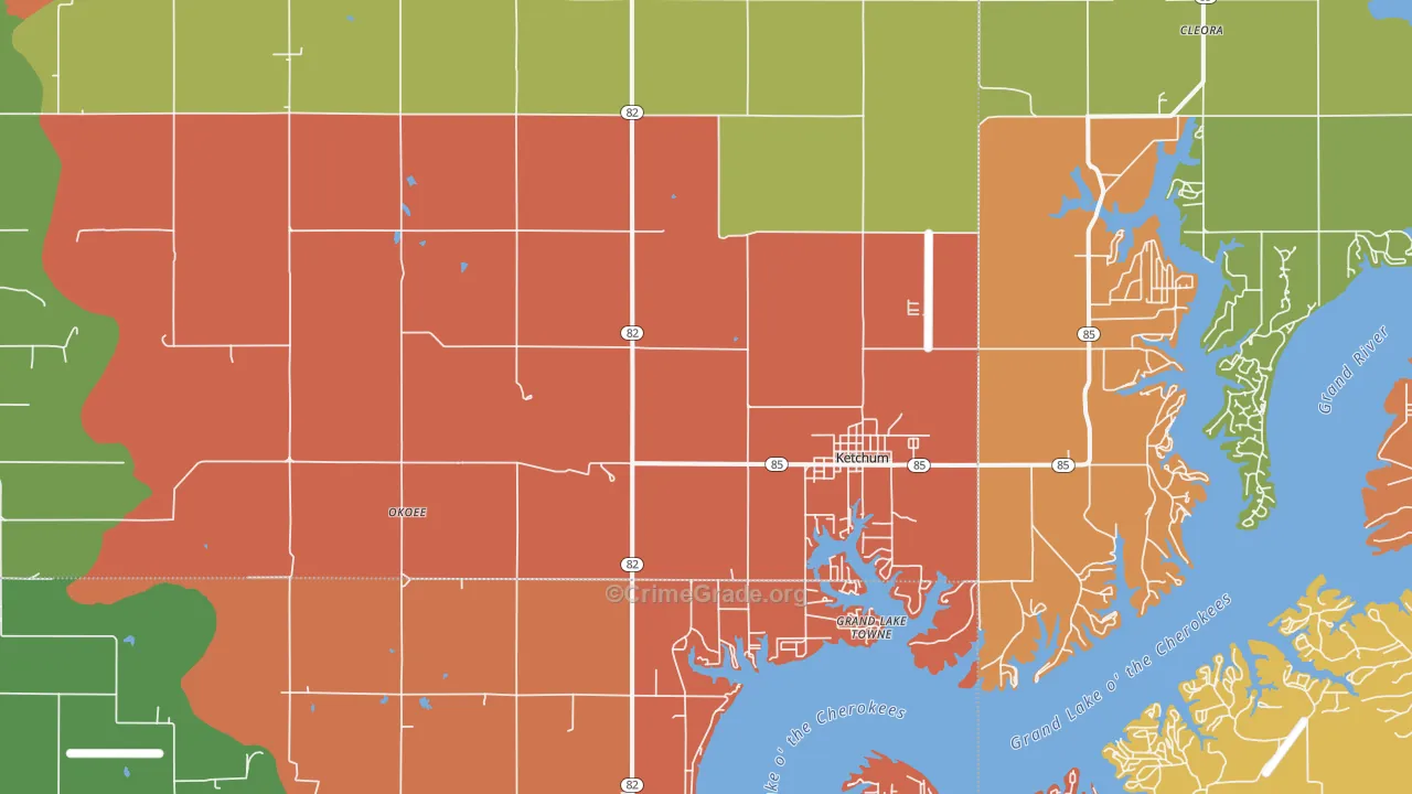 Ketchum, OK Map of Drug-Related Crime Rates