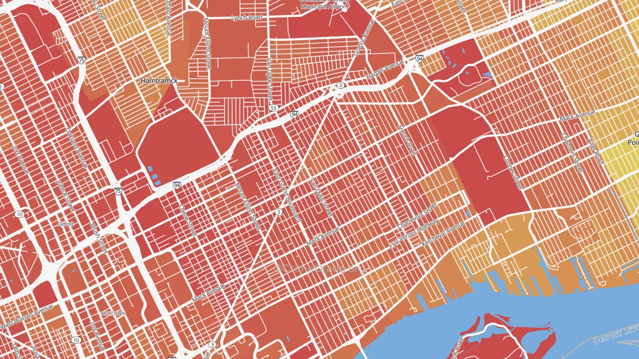 Kettering-Butzel, Detroit, MI Map of Drug-Related Crime Rates