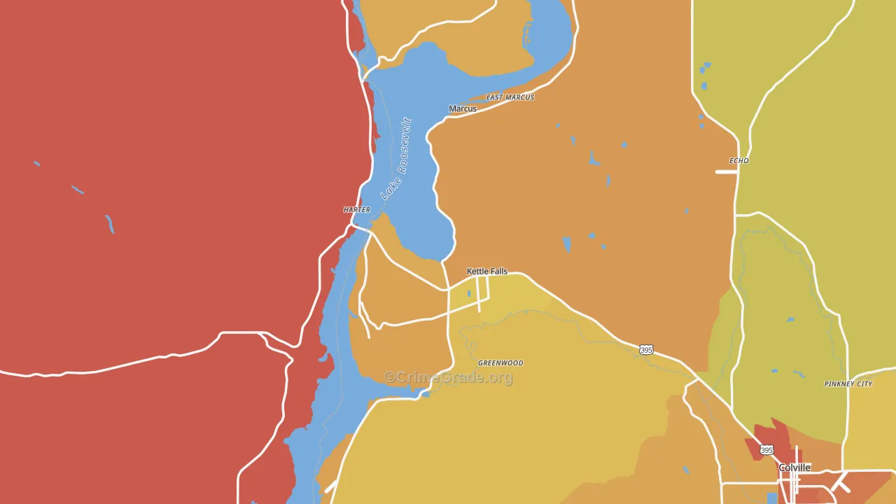 Kettle Falls, WA Map of Drug-Related Crime Rates