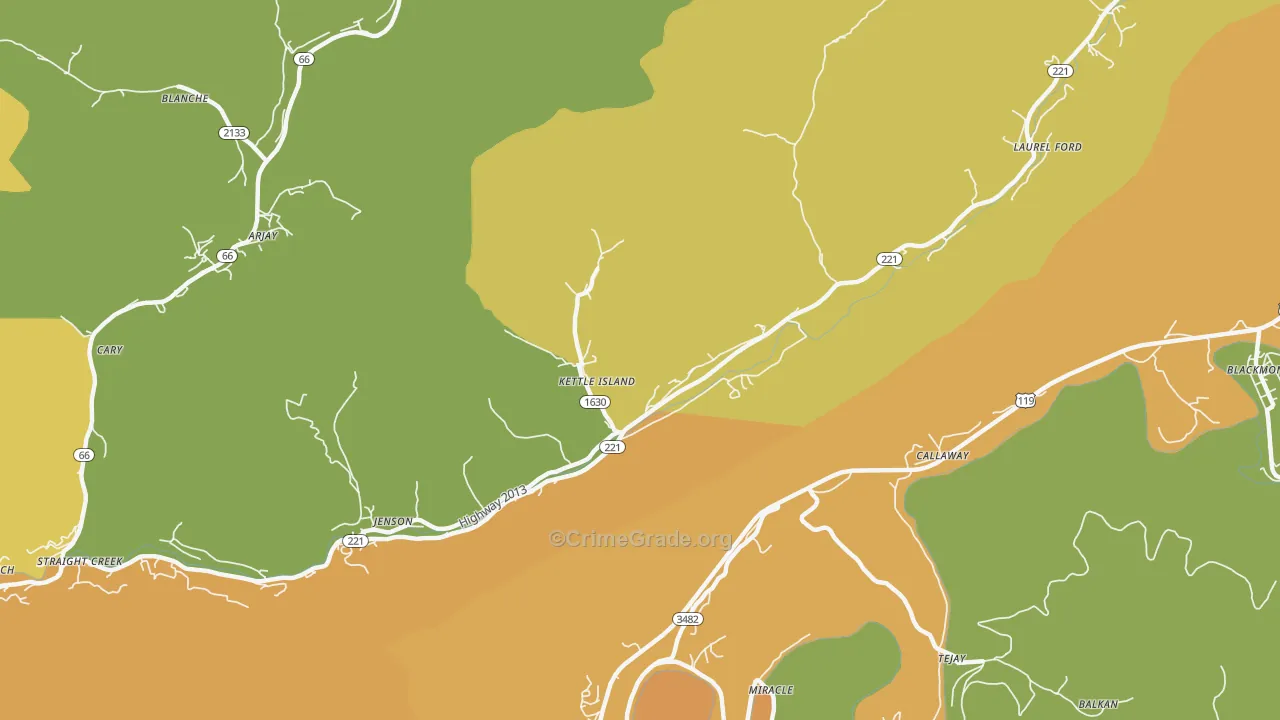 Kettle Island, KY Map of Drug-Related Crime Rates