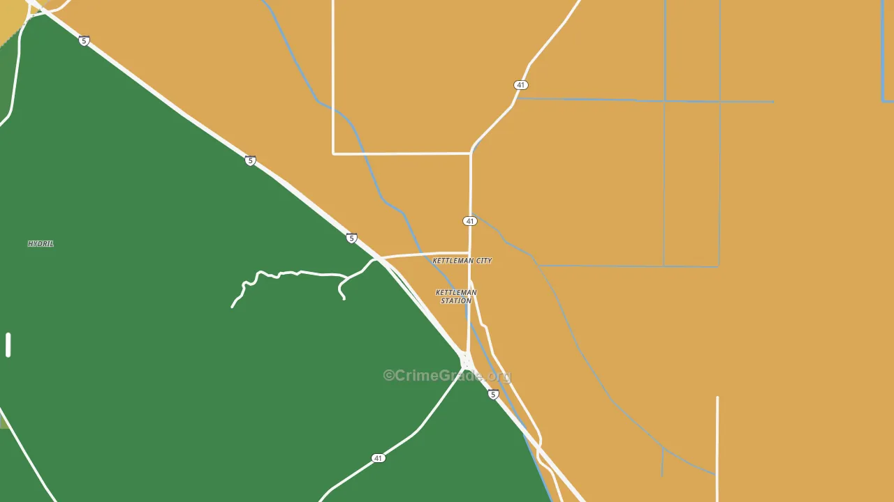 Kettleman City, CA Map of Drug-Related Crime Rates
