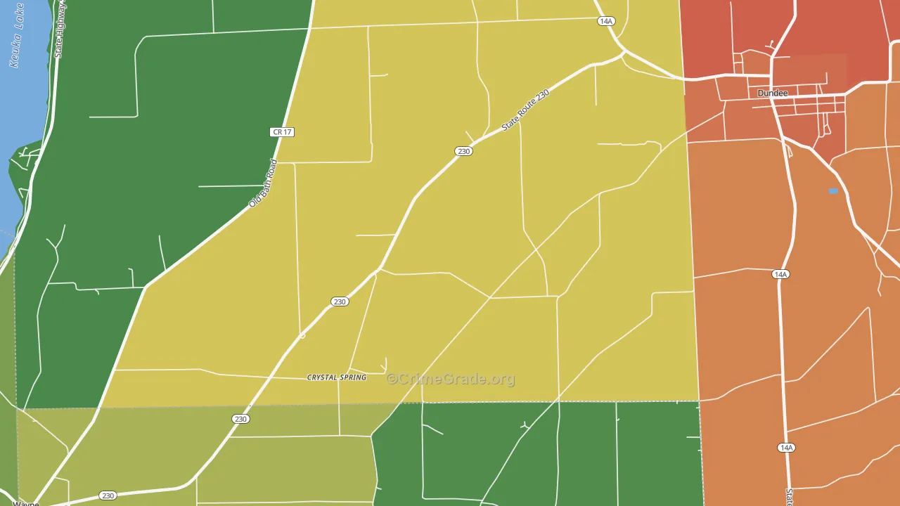 Keuka, NY Map of Drug-Related Crime Rates