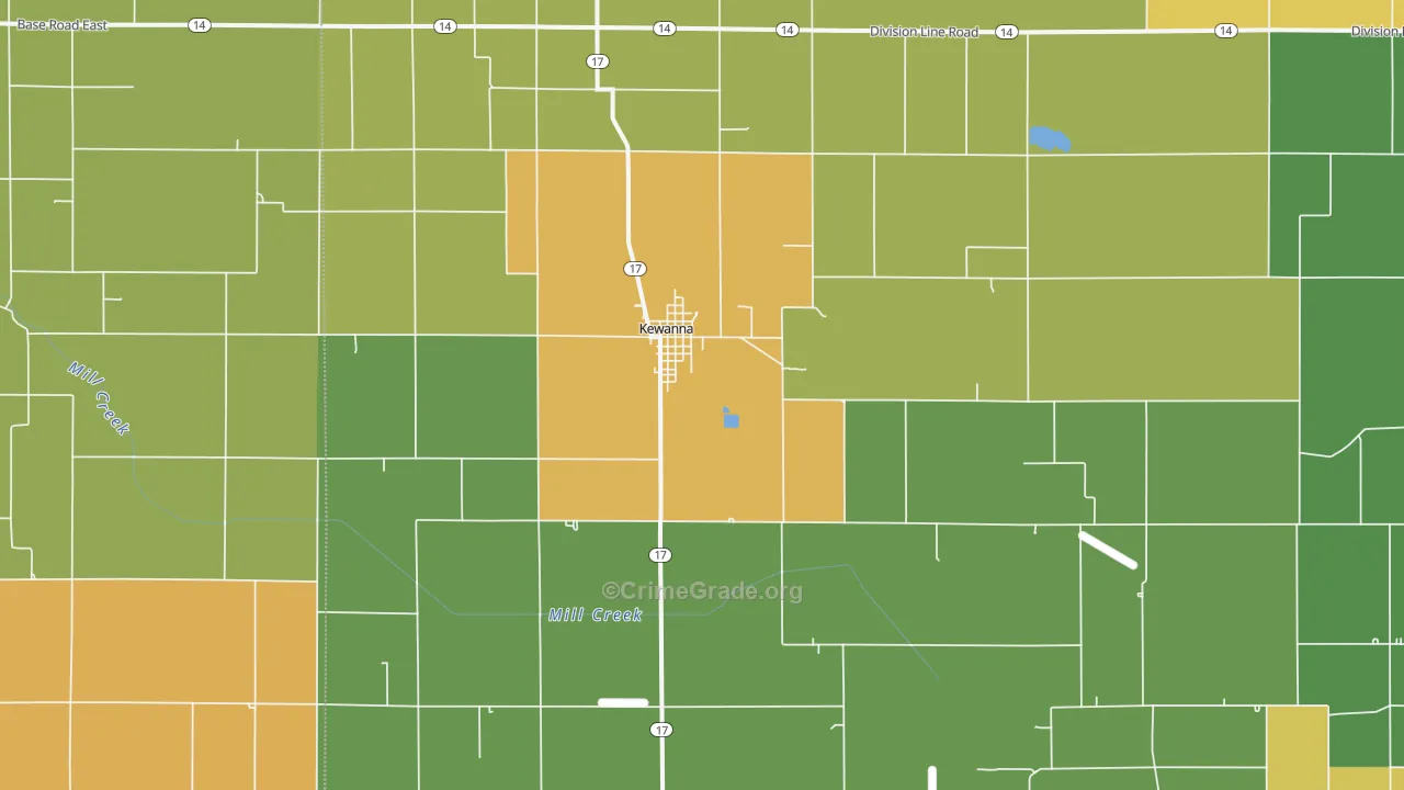 Kewanna, IN Map of Drug-Related Crime Rates