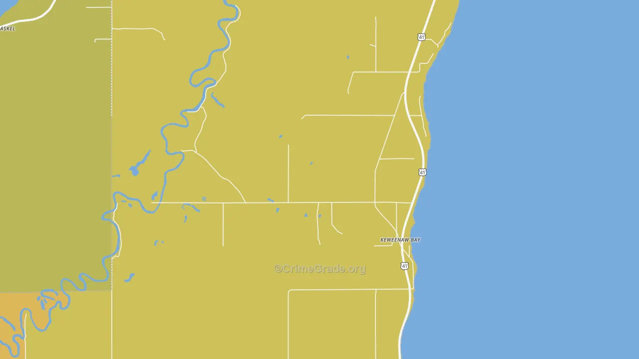 Keweenaw Bay, MI Map of Drug-Related Crime Rates