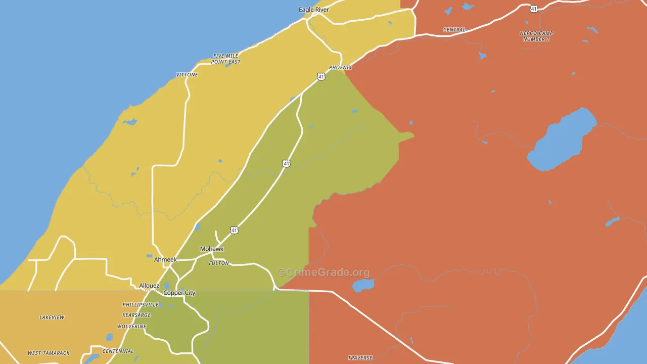 Keweenaw County, MI Map of Drug-Related Crime Rates