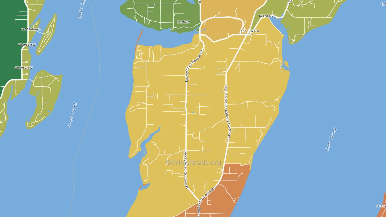 Key Center, WA Map of Drug-Related Crime Rates