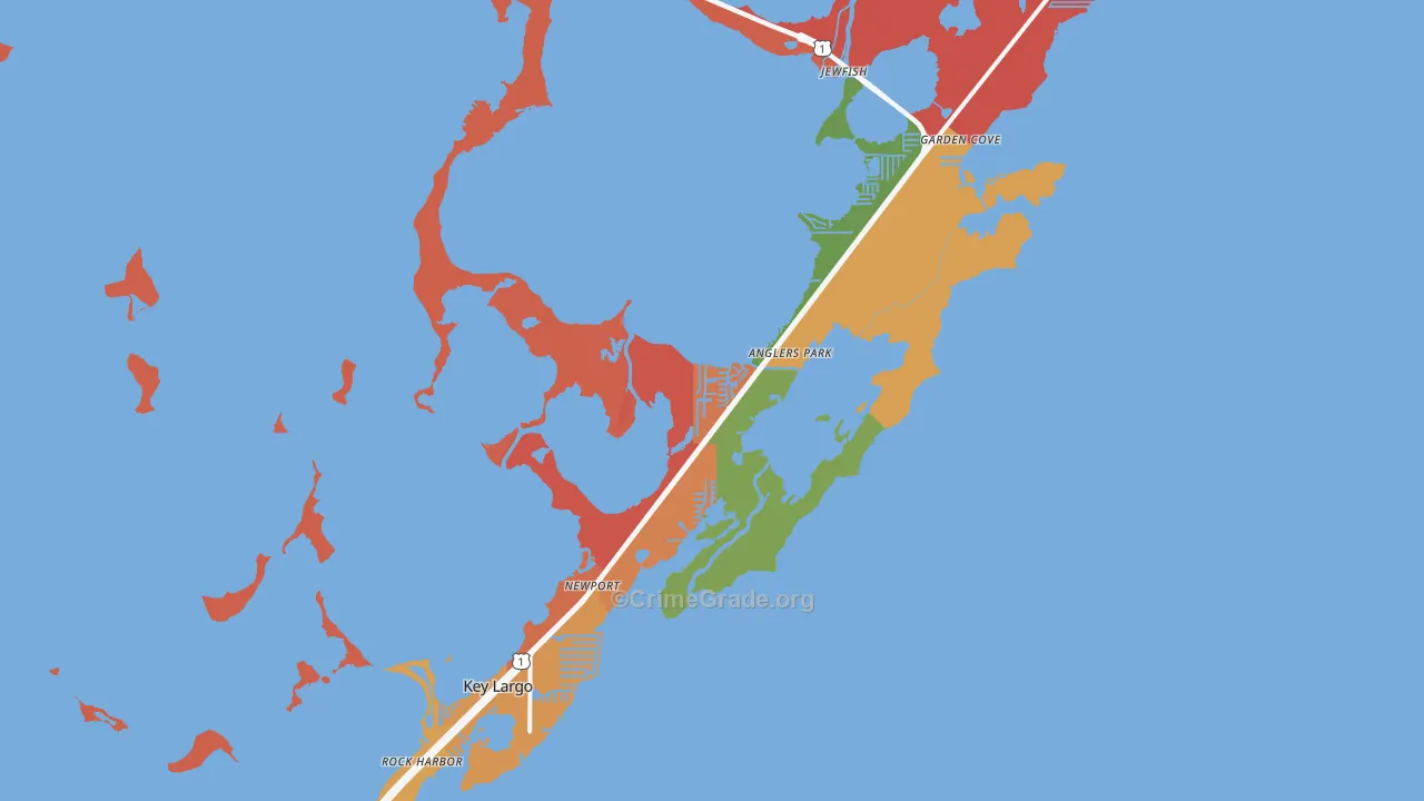 Key Largo, FL Map of Drug-Related Crime Rates
