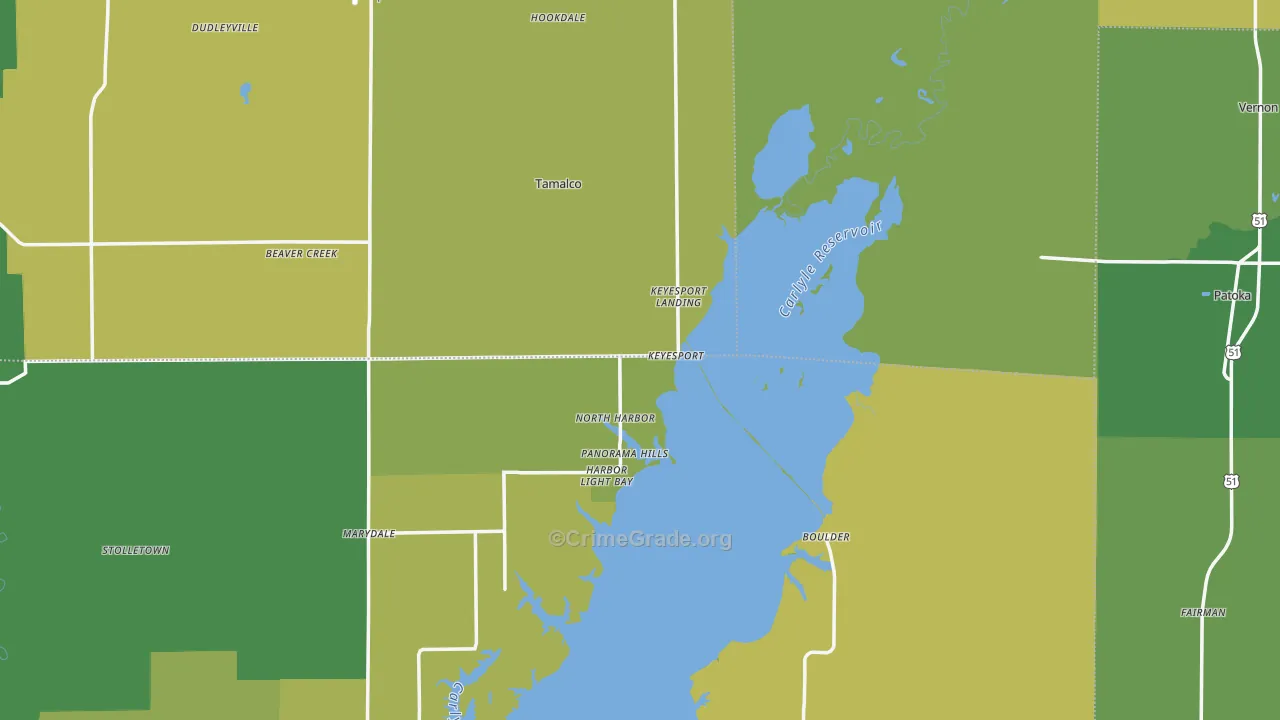 Keyesport, IL Map of Drug-Related Crime Rates