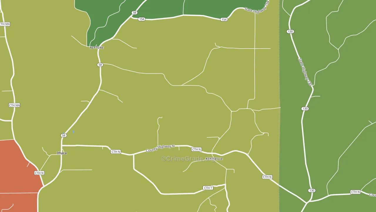 Keyesville, WI Map of Drug-Related Crime Rates