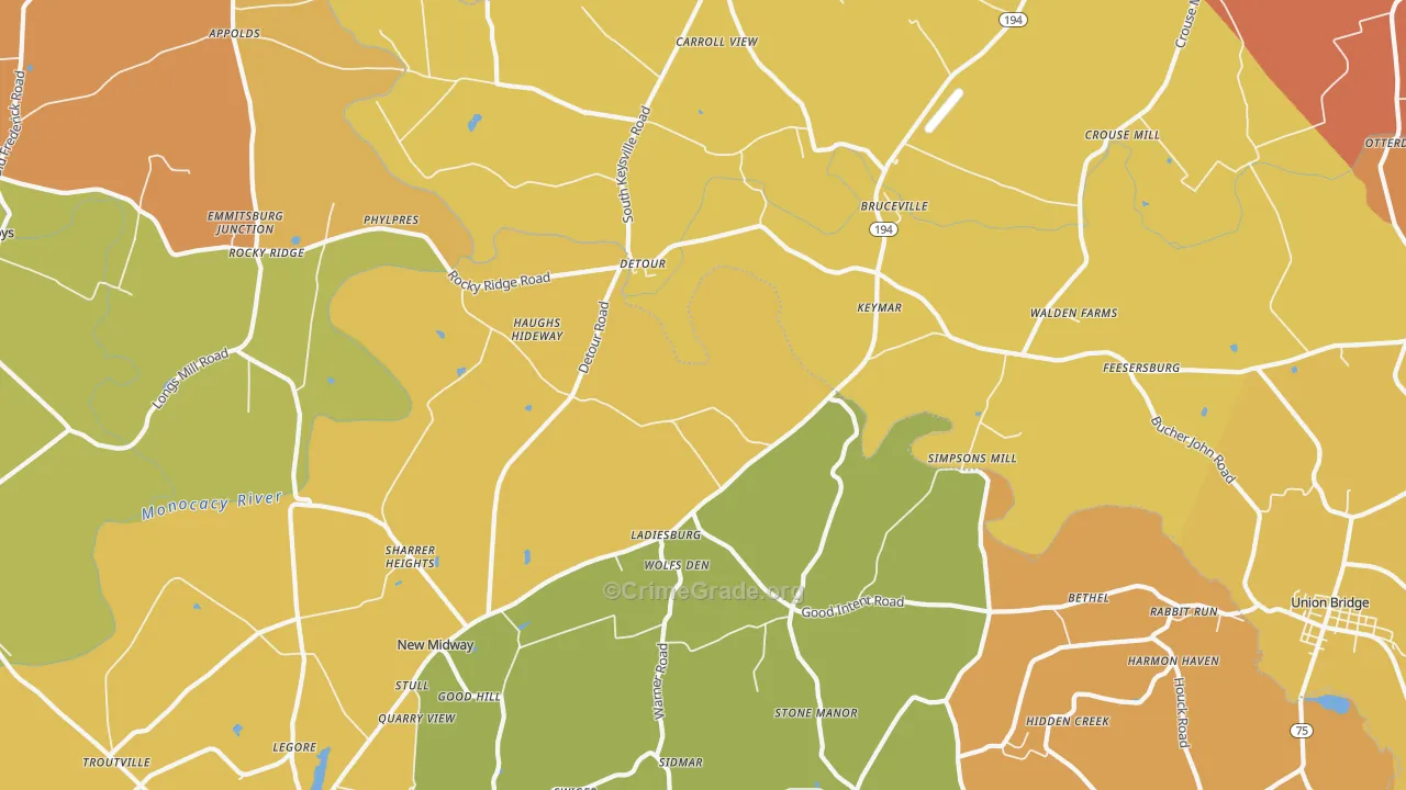 Keymar, MD Map of Drug-Related Crime Rates