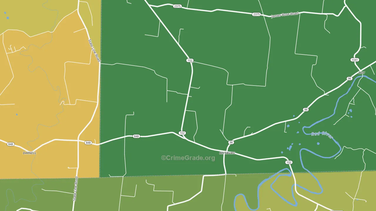 Keysburg, KY Map of Drug-Related Crime Rates