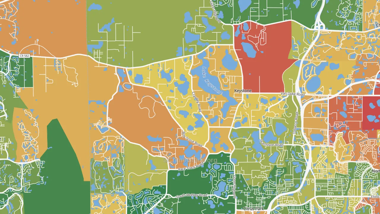 Keystone, FL Map of Drug-Related Crime Rates