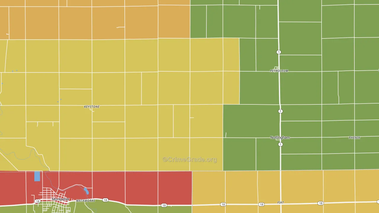 Keystone, IN Map of Drug-Related Crime Rates