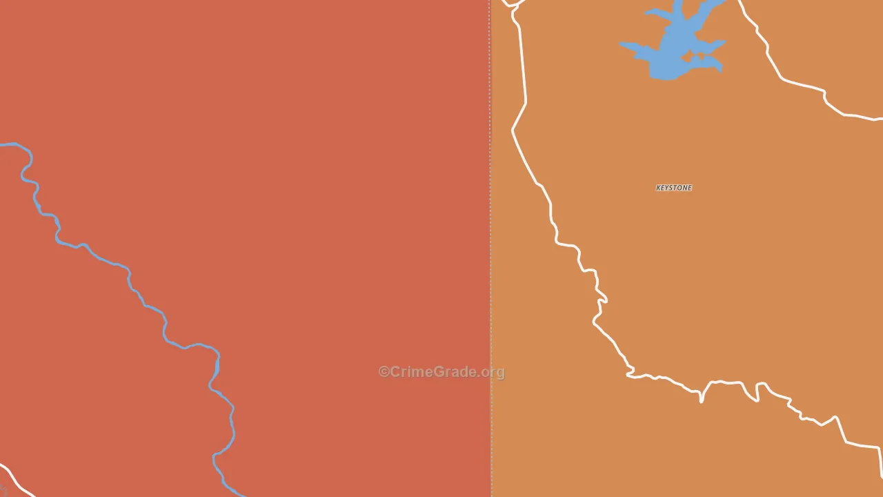 Keystone, WY Map of Drug-Related Crime Rates