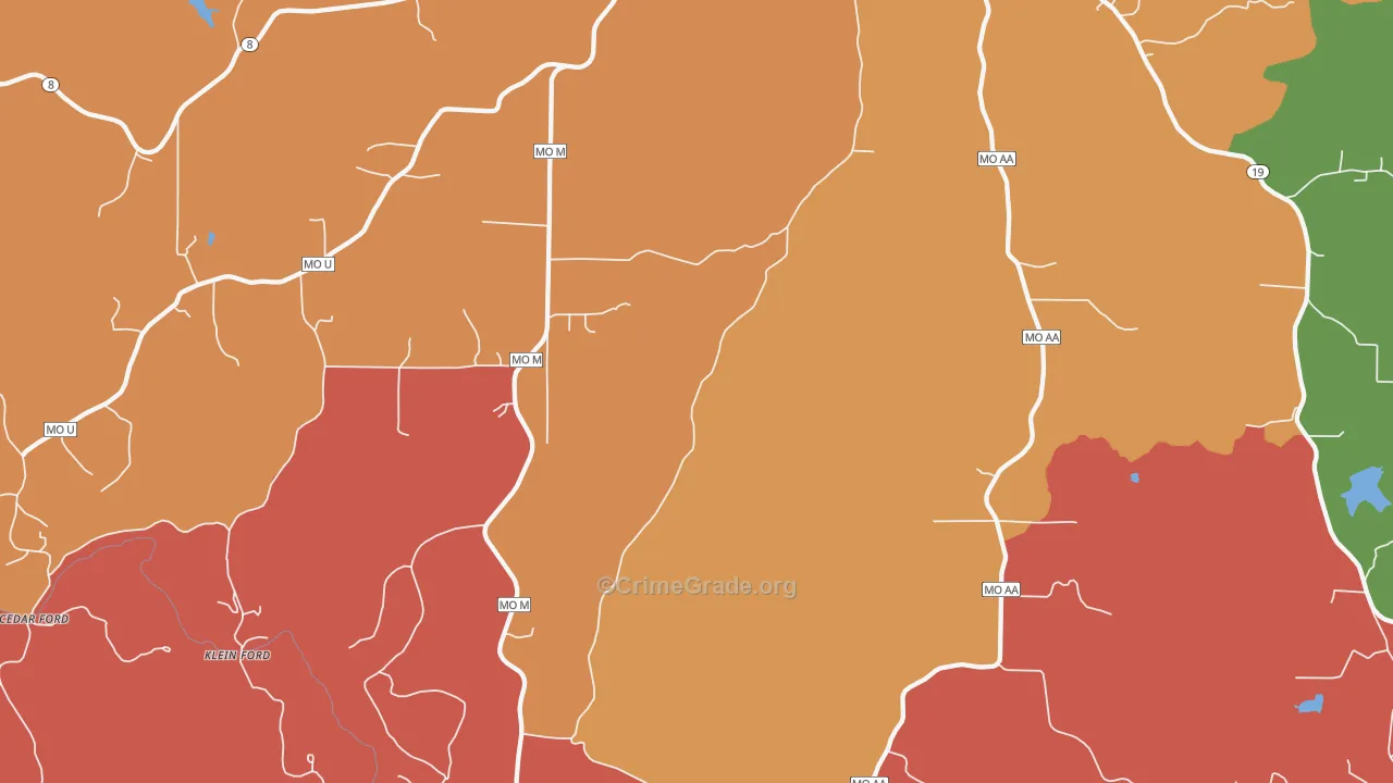 Keysville, MO Map of Drug-Related Crime Rates