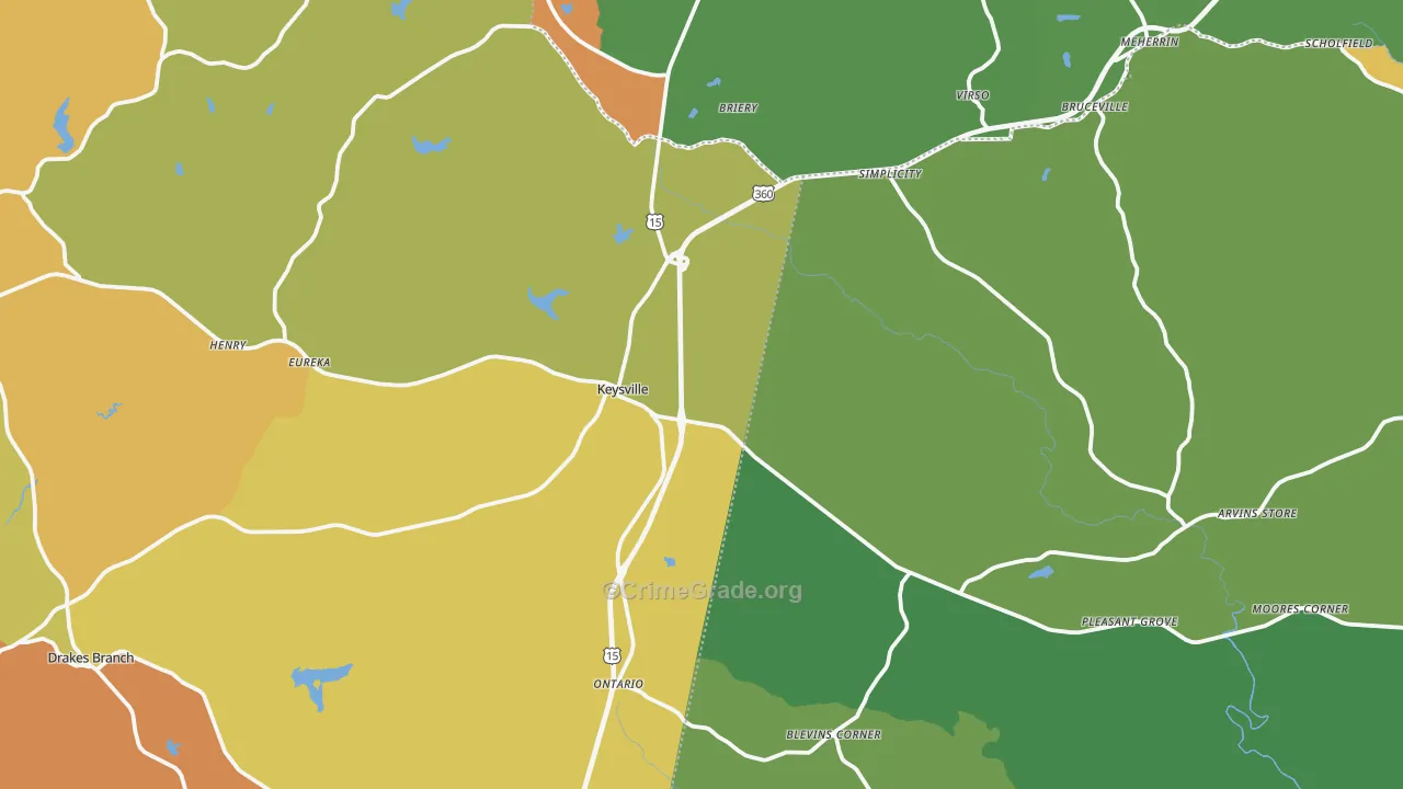 Keysville, VA Map of Drug-Related Crime Rates