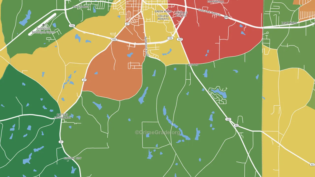 Keyton, AL Map of Drug-Related Crime Rates