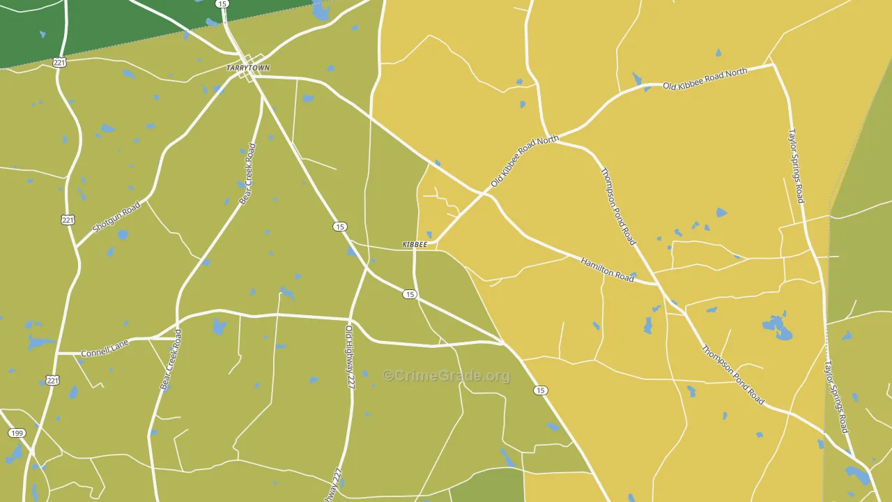 Kibbee, GA Map of Drug-Related Crime Rates