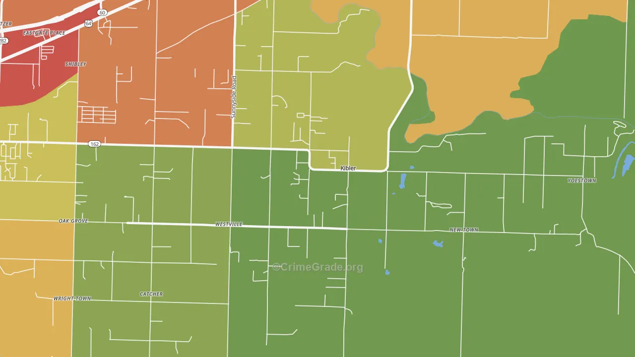 Kibler, AR Map of Drug-Related Crime Rates