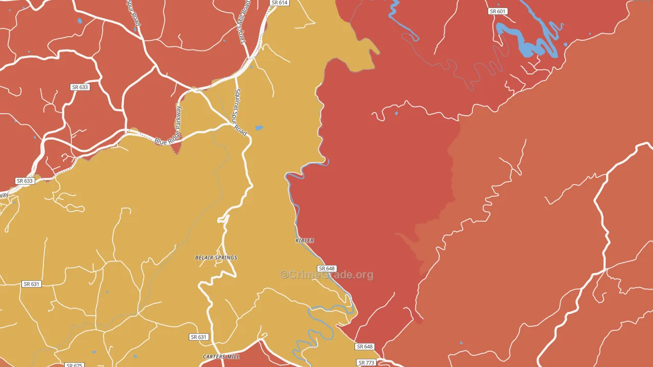 Kibler, VA Map of Drug-Related Crime Rates