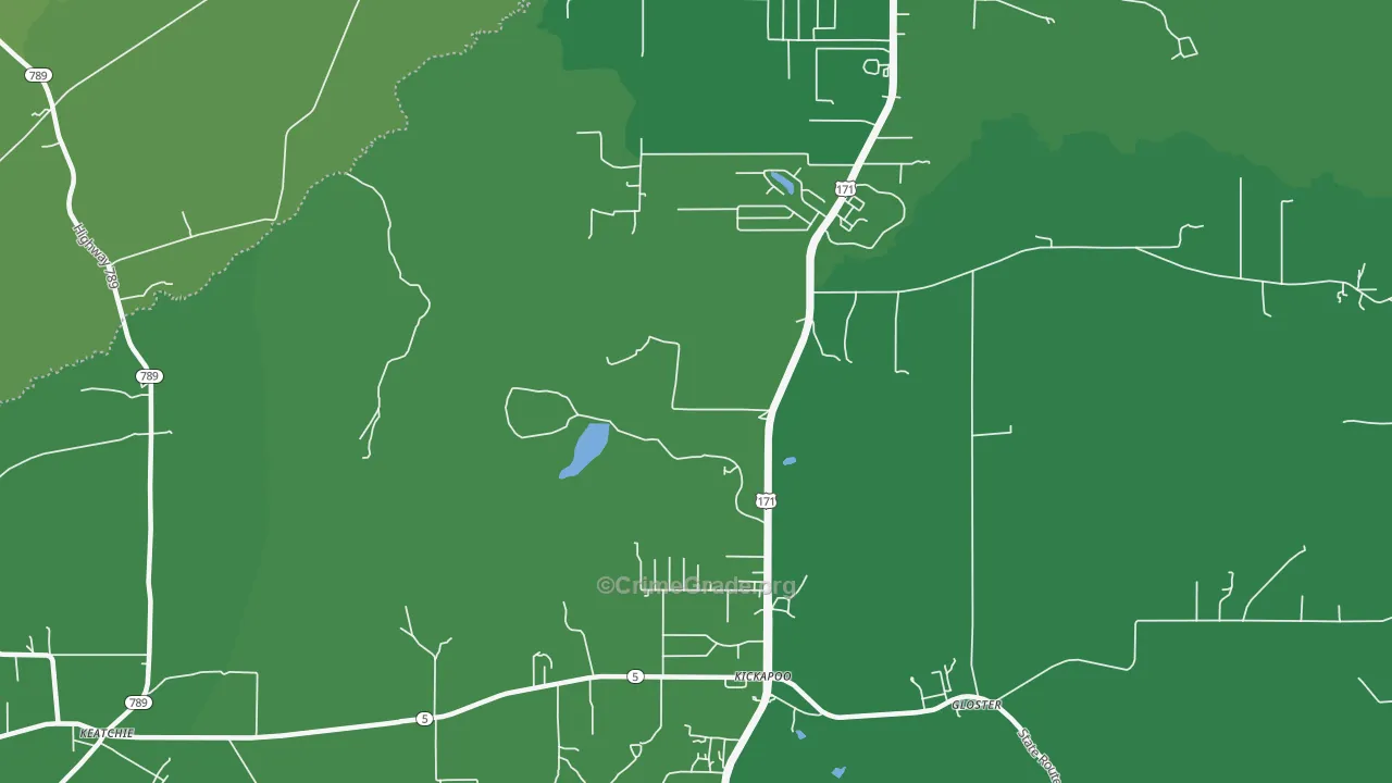 Kickapoo, LA Map of Drug-Related Crime Rates