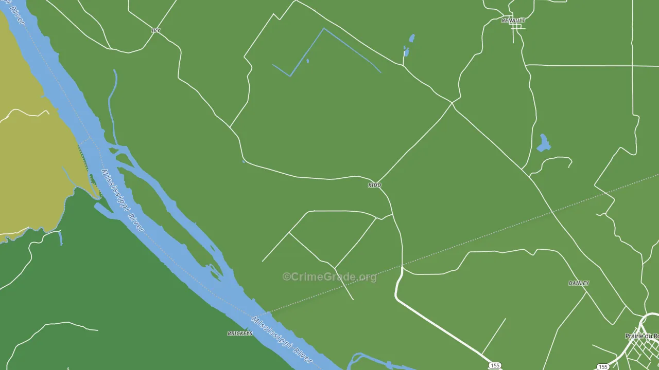 Kidd, IL Map of Drug-Related Crime Rates