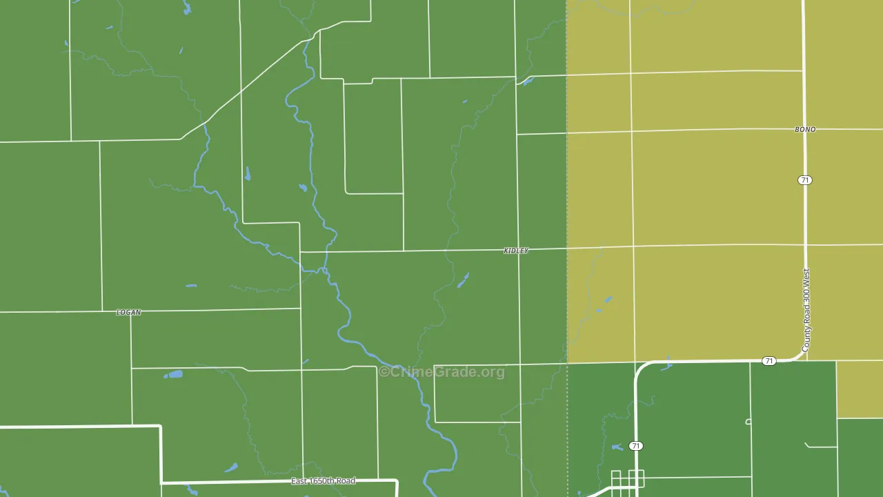 Kidley, IL Map of Drug-Related Crime Rates