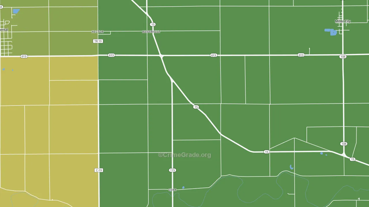 Kieferville, OH Map of Drug-Related Crime Rates