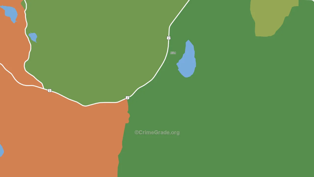 Kila, MT Map of Drug-Related Crime Rates