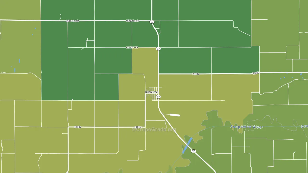 Kilbourne, IL Map of Drug-Related Crime Rates
