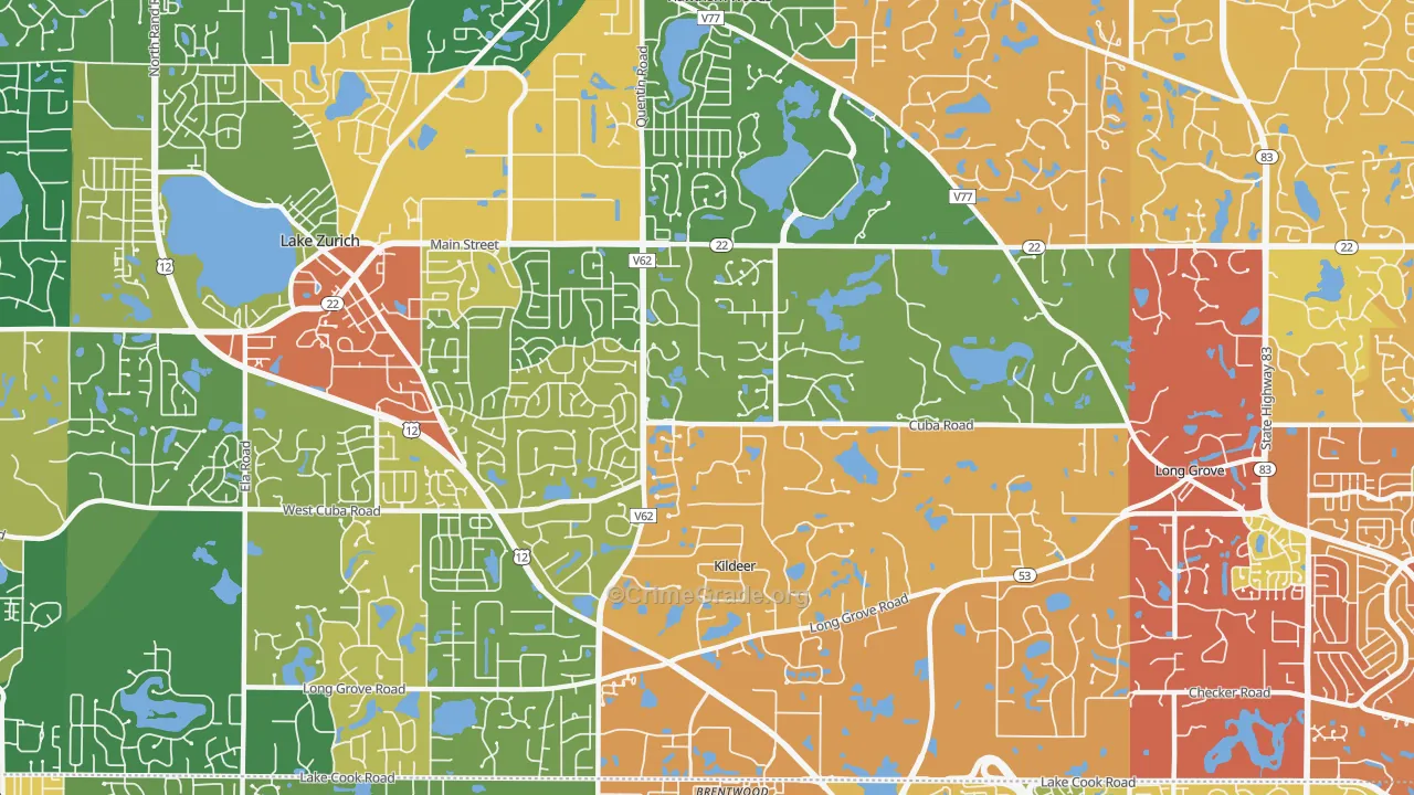 Kildeer, IL Map of Drug-Related Crime Rates
