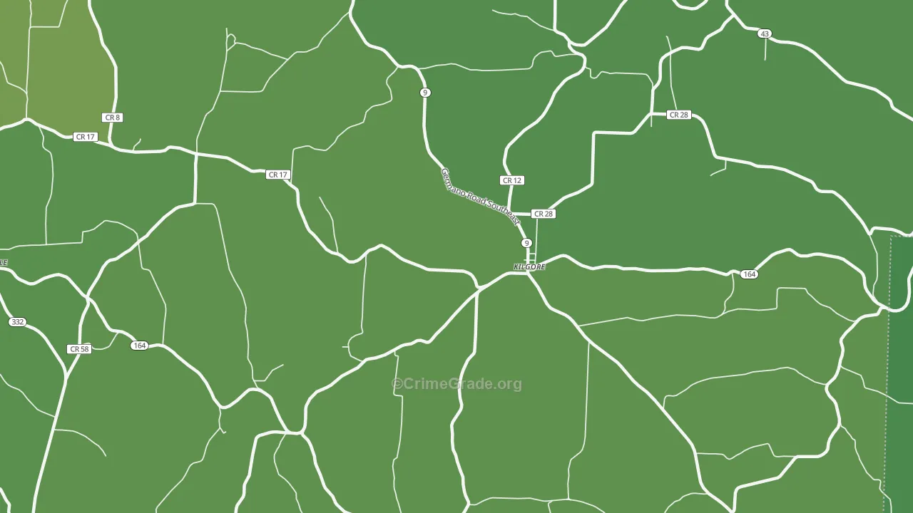 Kilgore, OH Map of Drug-Related Crime Rates