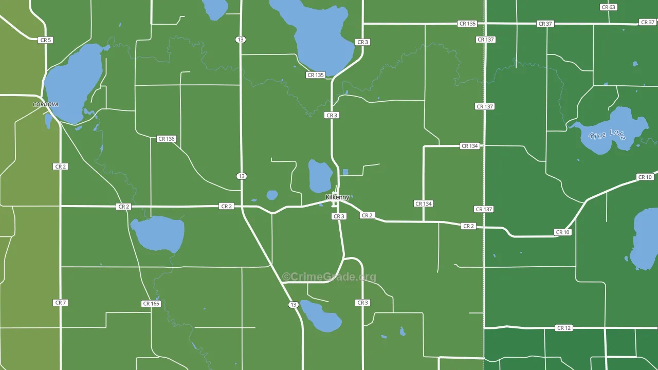 Kilkenny, MN Map of Drug-Related Crime Rates