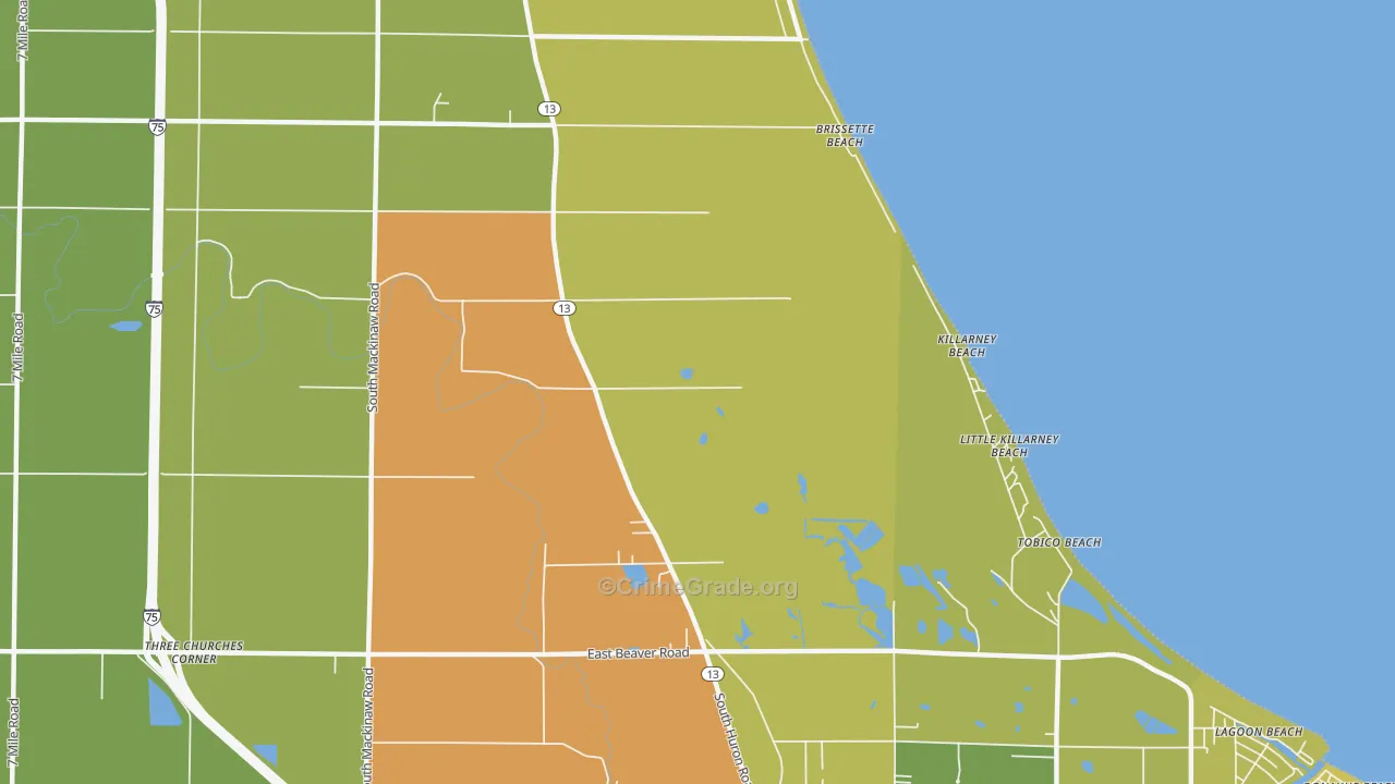 Killarney Beach, MI Map of Drug-Related Crime Rates