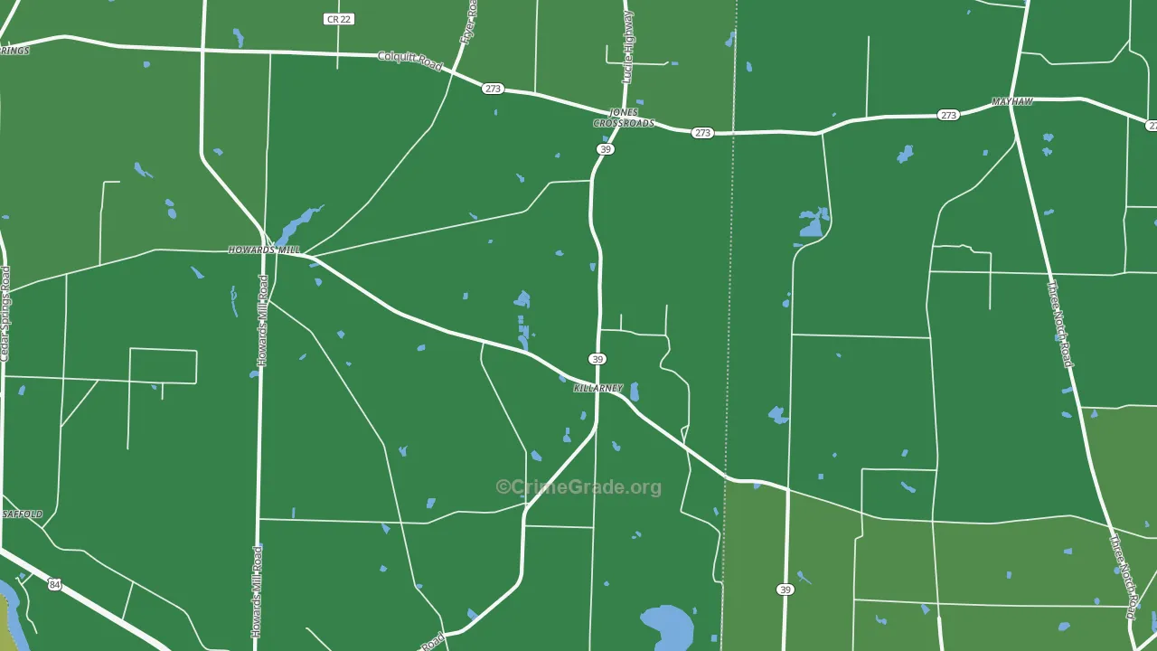 Killarney, GA Map of Drug-Related Crime Rates