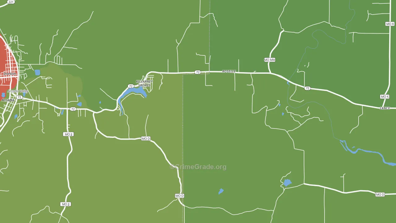 Killarney Shores, MO Map of Drug-Related Crime Rates