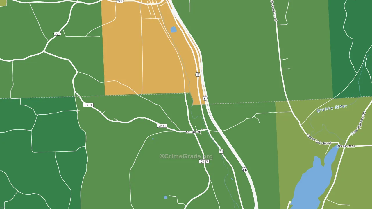 Killawog, NY Map of Drug-Related Crime Rates