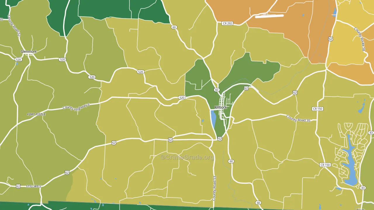Killbuck, OH Map of Drug-Related Crime Rates