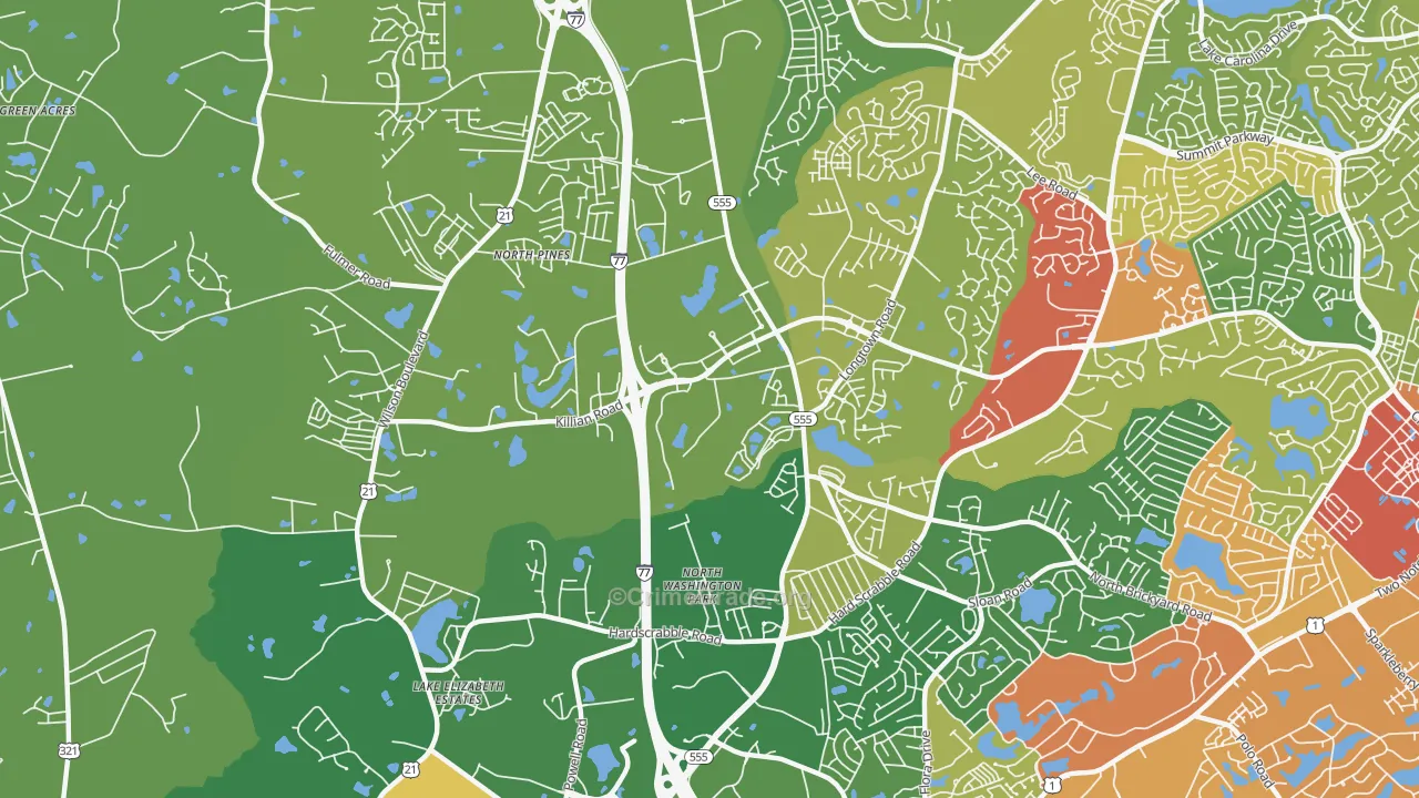 Killian, SC Map of Drug-Related Crime Rates