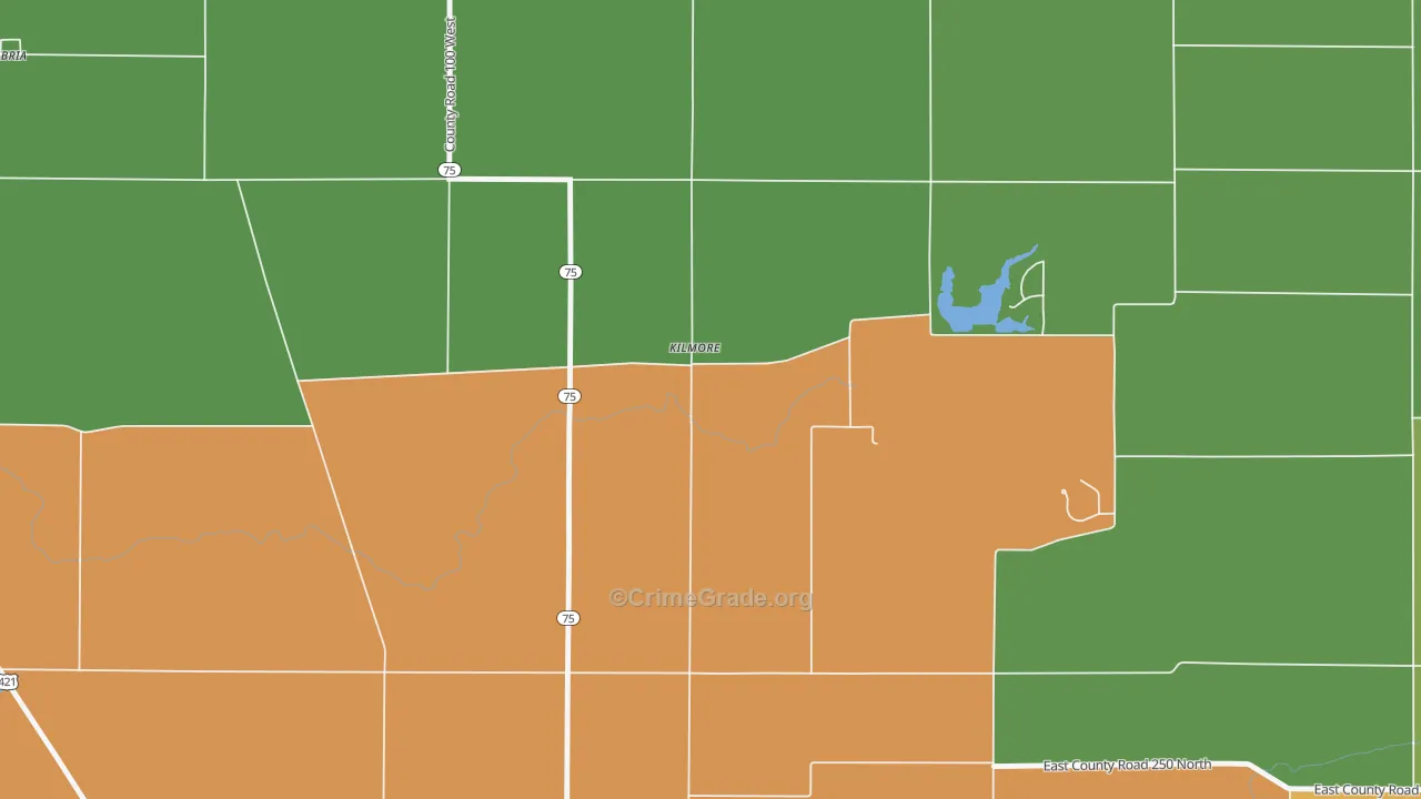 Kilmore, IN Map of Drug-Related Crime Rates