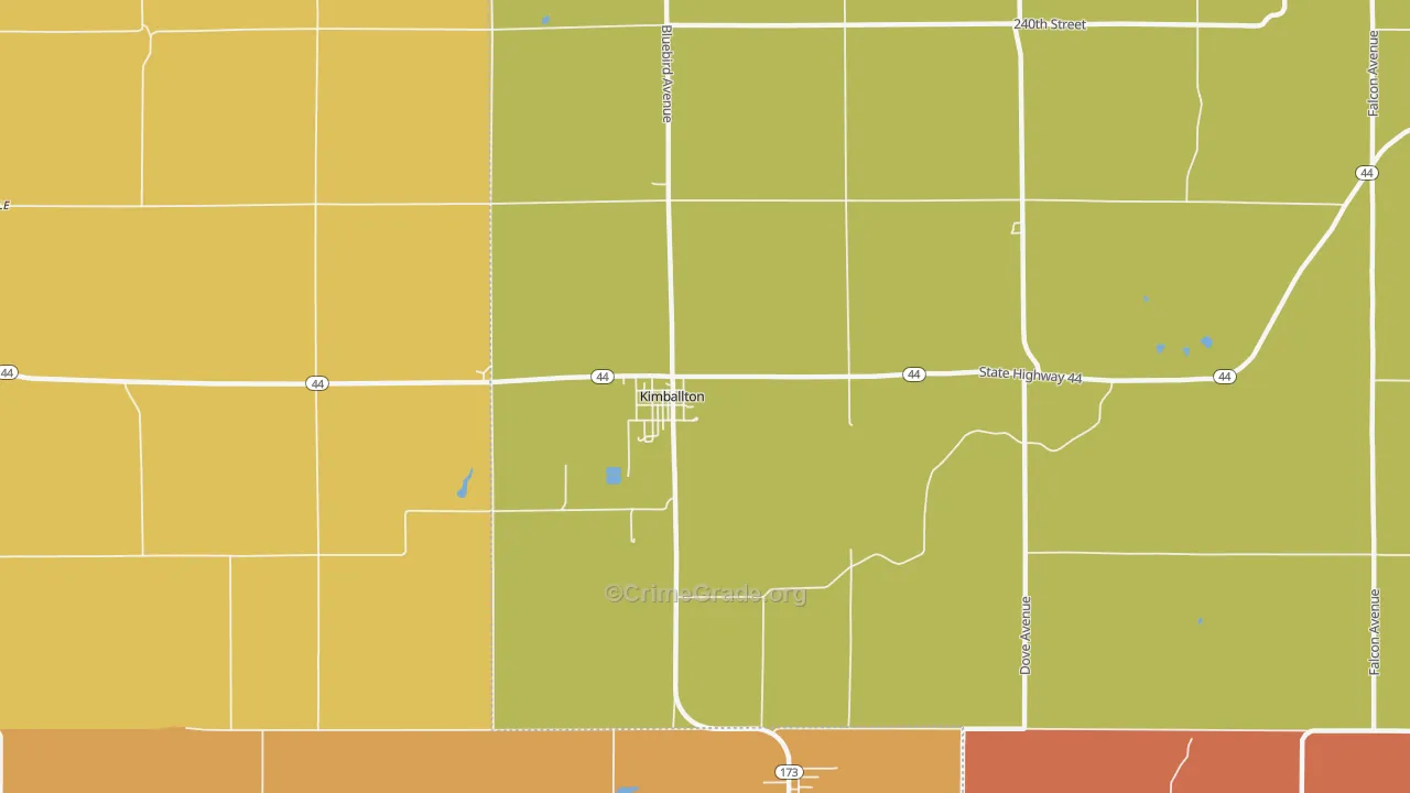 Kimballton, IA Map of Drug-Related Crime Rates